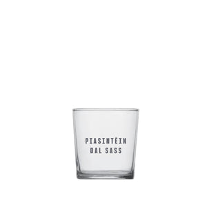 Tumbler con scritta Piasintéin Dal Sass